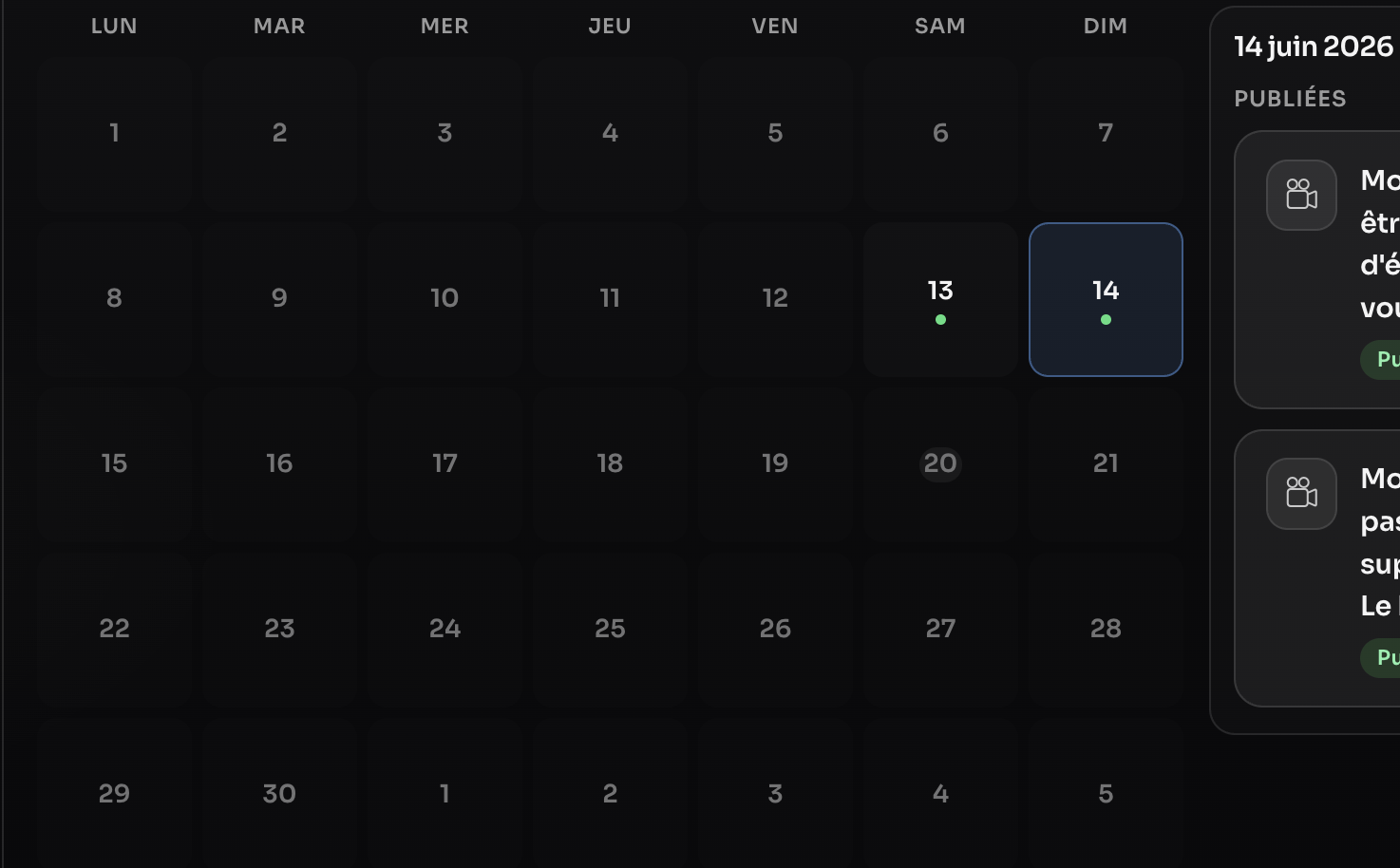 Calendrier éditorial des publications Havincy